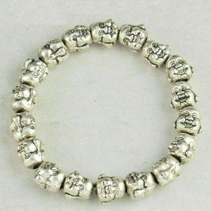 Chinese ~ 9" ~ Silver ~ Buddha Heard ~ For Him ~ High Quality